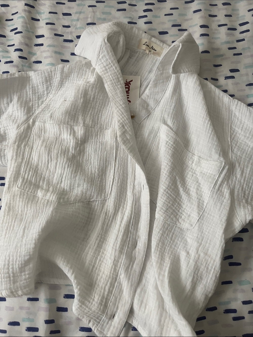 T.J.Maxx White Button-Down Gauze Shirt